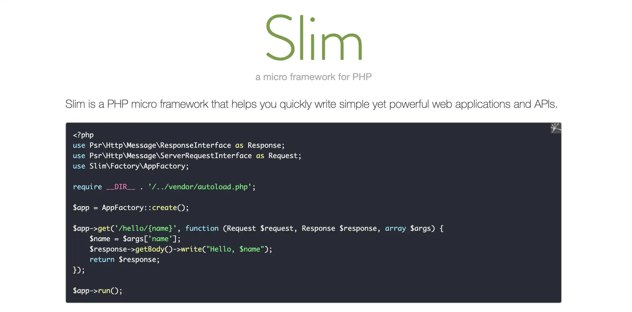 Slim - The Lightweight PHP Micro Framework